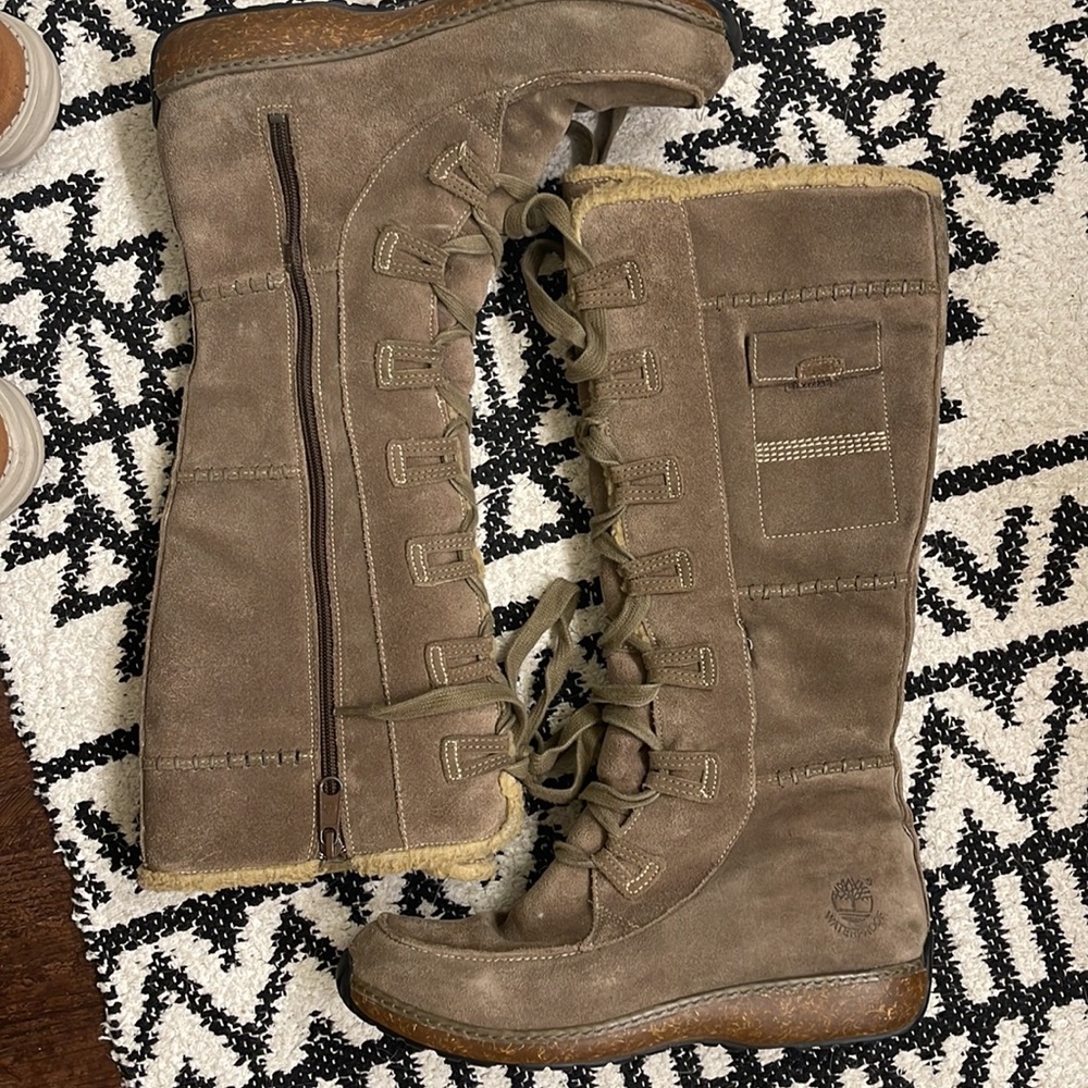 Timberland timberland women granby tall waterproof taupe boot size 9.5 - Picture 6 of 8